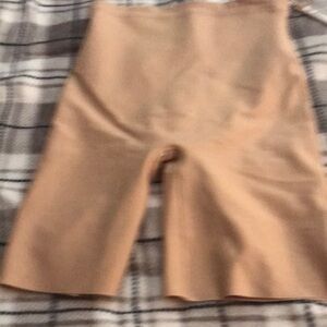 Beige High-Waist Shaping Shorts
